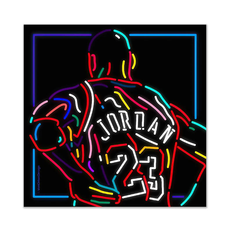 Colorful Lines Basketball Star Wall Poster