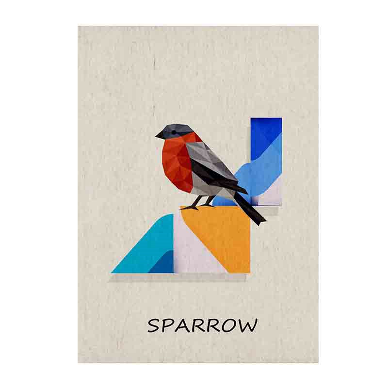 Nordic Art Birds Pattern Canvas Wall Art for Kids Room