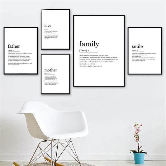 Family Quotes Nordic Wall Art