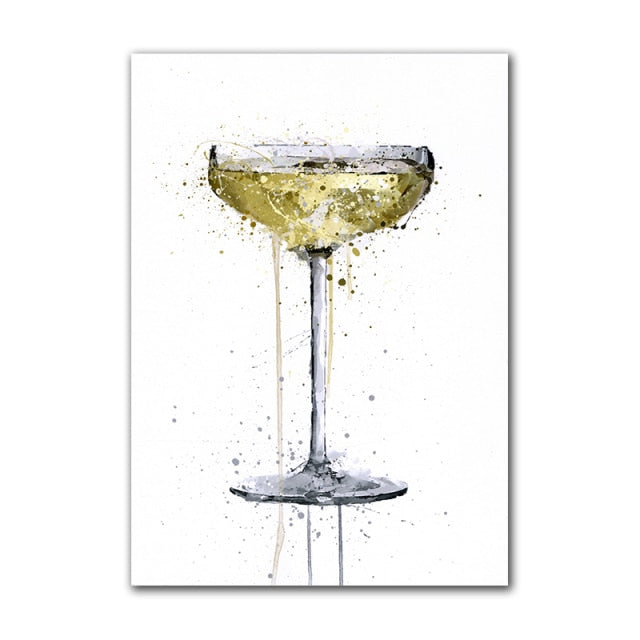 Modular Abstract Wine Glass Canvas Wall Art Pictures