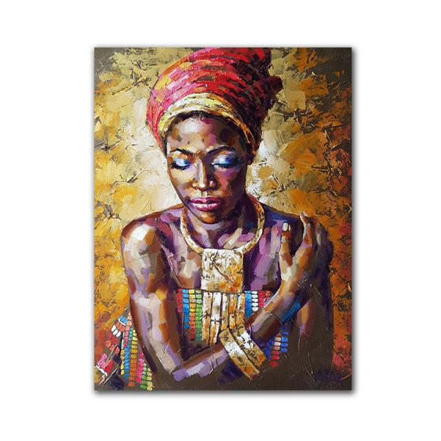 African Queen Portrait Canvas Wall Art