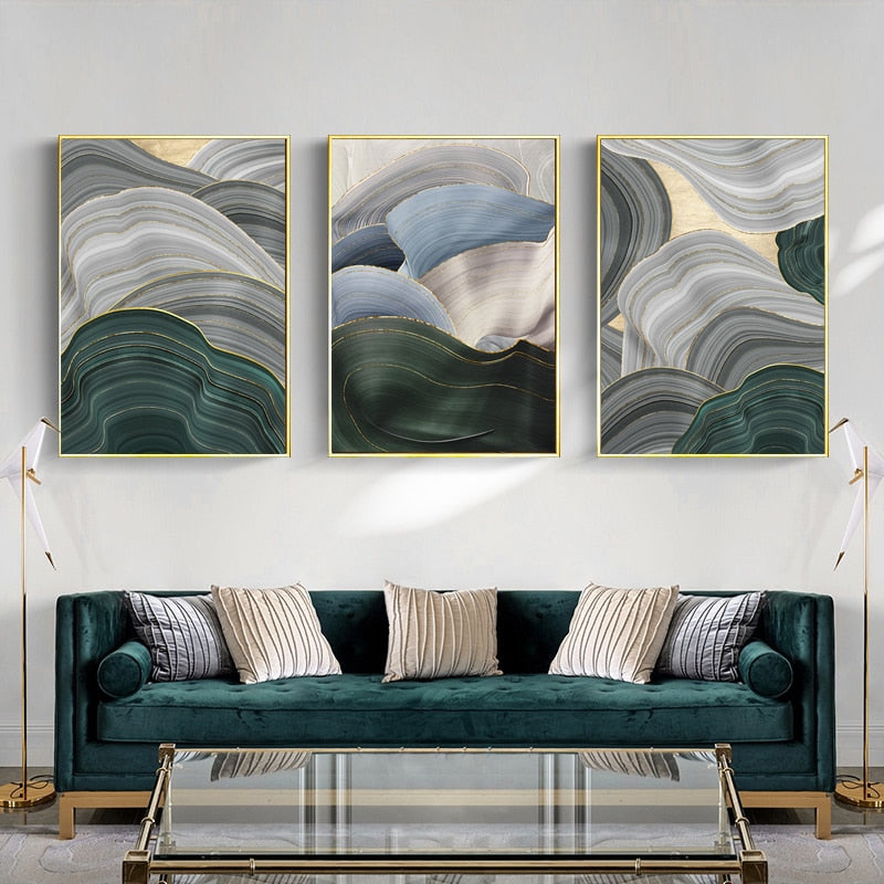 Nordic Grey Green Canvas Wall Art