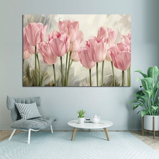Wall Art Tulip Plant Flowers Canvas Painting