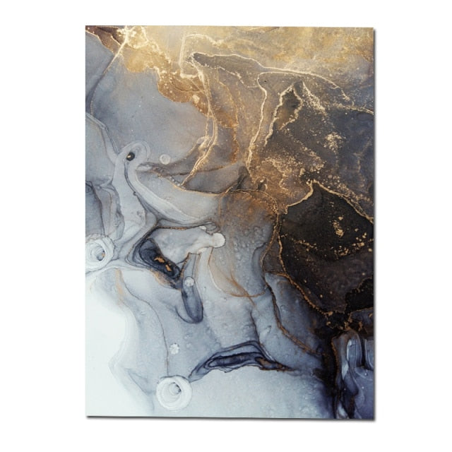 Marble Pattern Abstract Golden Canvas Modern Wall Art