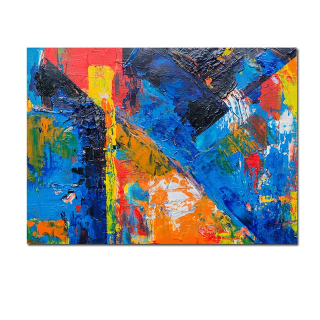 Abstract Red Blue Painting Canvas Art