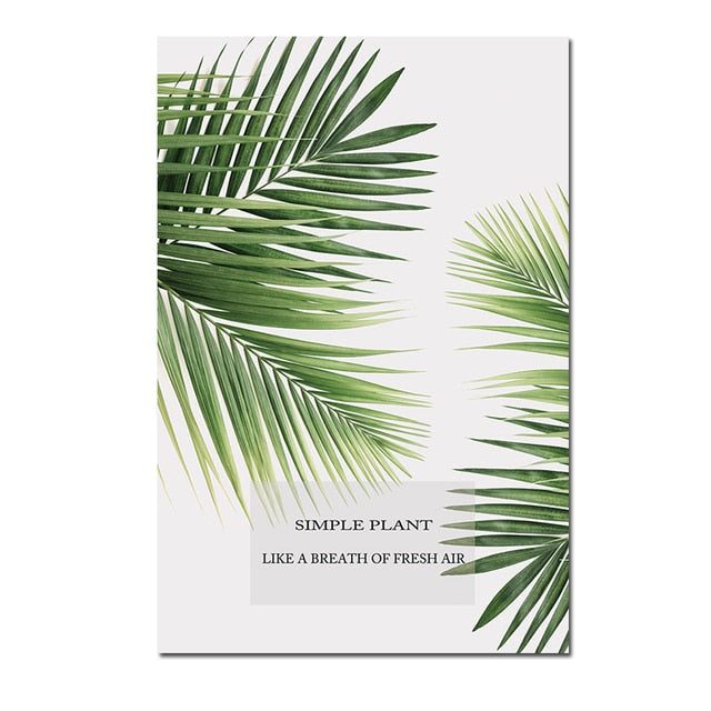 Palm Leaf Print With Motivational Quote