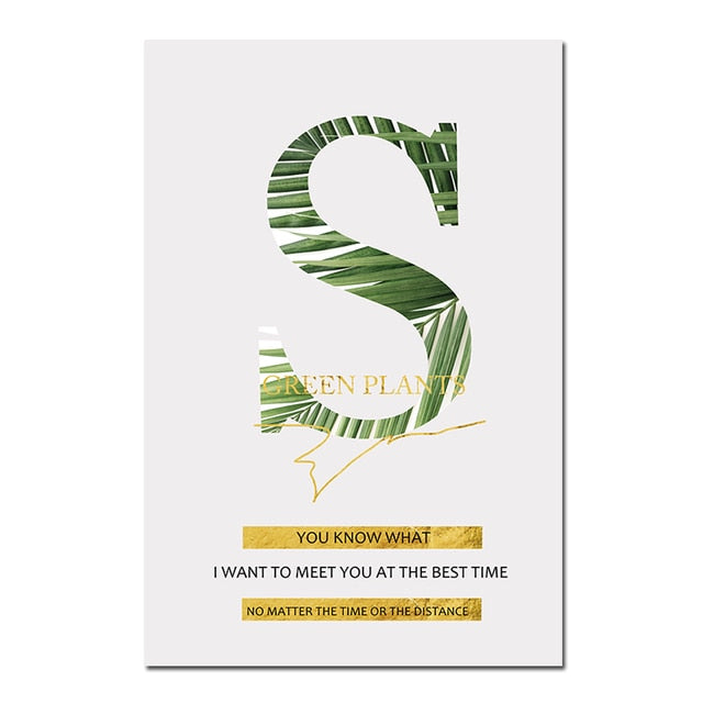Palm Leaf Print With Motivational Quote