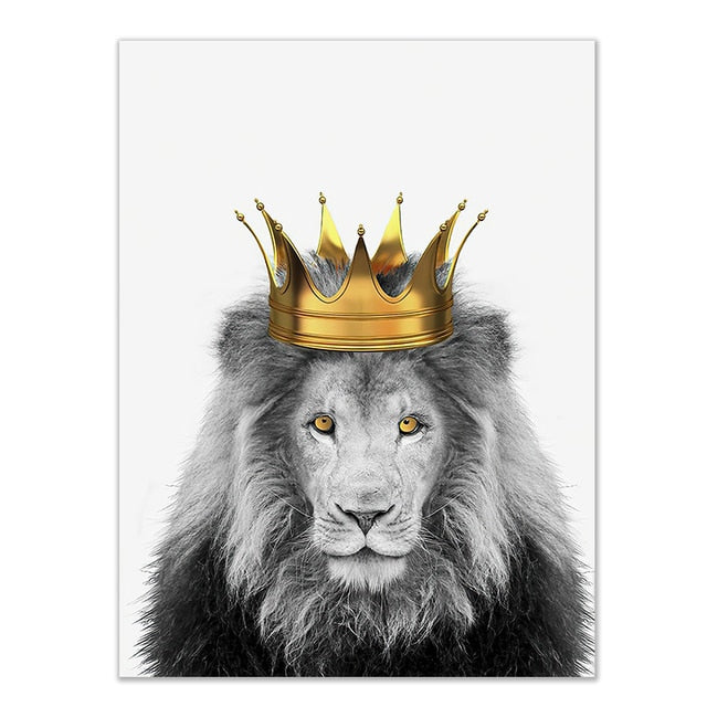 Cute Kids Room Black & White Lion With Quotes Canvas Poster