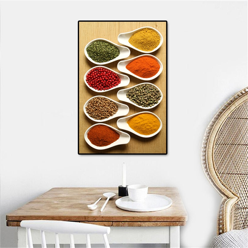 Kitchen Spices Canvas Wall Art Print