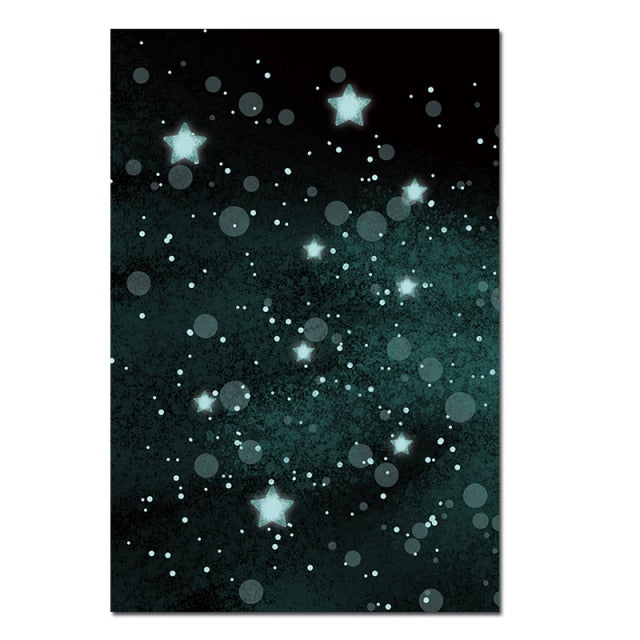 3 Pieces Starry Sky Home Decor HD Painting