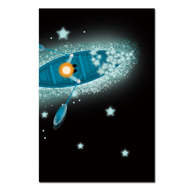 3 Pieces Starry Sky Home Decor HD Painting