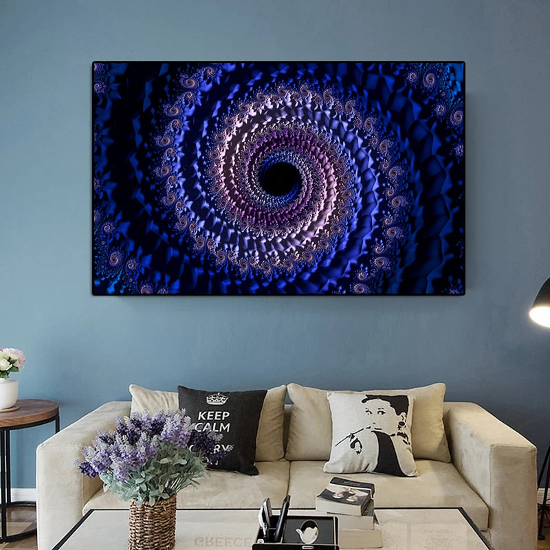 Modern Abstract Colorful Hurricane Swirl Canvas Wall Art