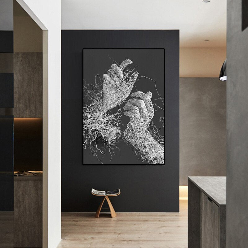 Black & White Hands Canvas Print