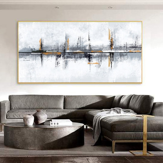 White And Black Modern Building Canvas Painting Print