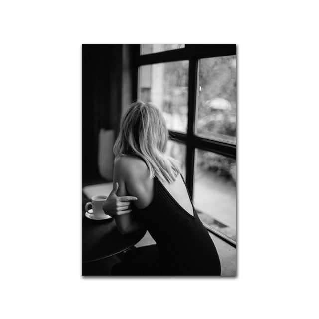 Black and White Girl in Paris Wall Art