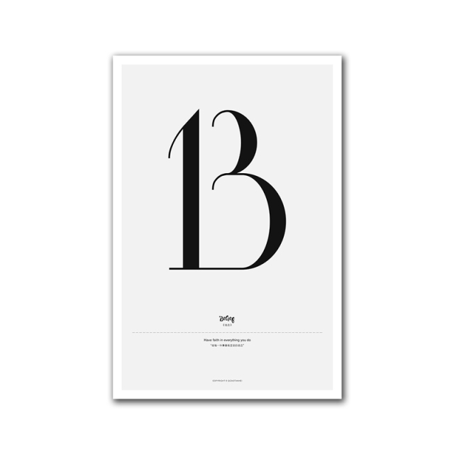 Nordic Alphabet Quotes A to M Posters Canvas Wall Prints