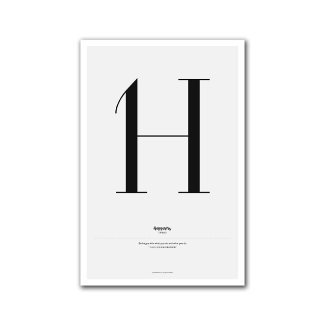 Nordic Alphabet Quotes A to M Posters Canvas Wall Prints