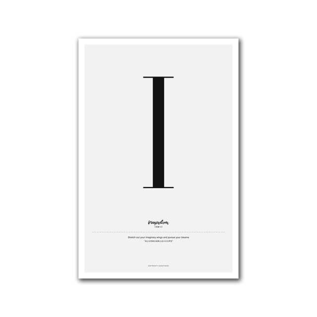 Nordic Alphabet Quotes A to M Posters Canvas Wall Prints