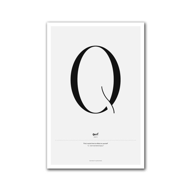 Nordic Alphabet Quotes N to Z Posters Canvas Wall Prints