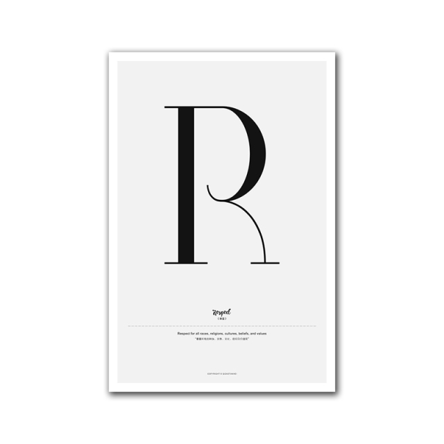 Nordic Alphabet Quotes N to Z Posters Canvas Wall Prints