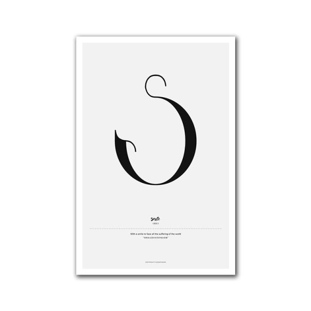 Nordic Alphabet Quotes N to Z Posters Canvas Wall Prints