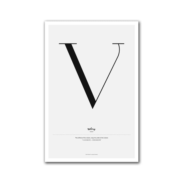 Nordic Alphabet Quotes N to Z Posters Canvas Wall Prints