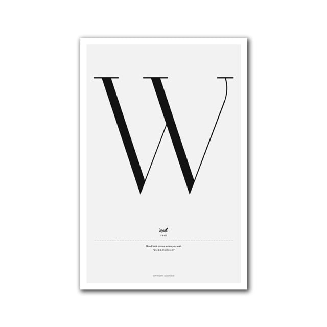 Nordic Alphabet Quotes N to Z Posters Canvas Wall Prints