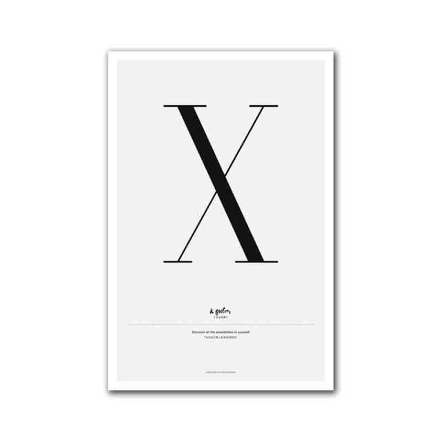 Nordic Alphabet Quotes N to Z Posters Canvas Wall Prints