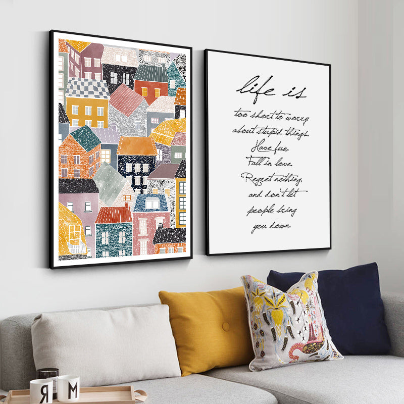 LIFE IS TOO SHORT Motivational Quote Canvas Print