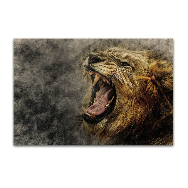 Roaring Lion Canvas Wall Art