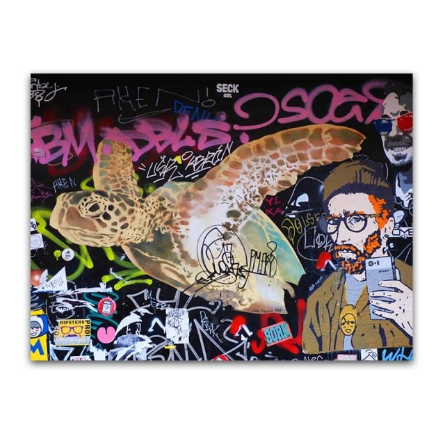Figure Abstract Graffiti Canvas Wall Art
