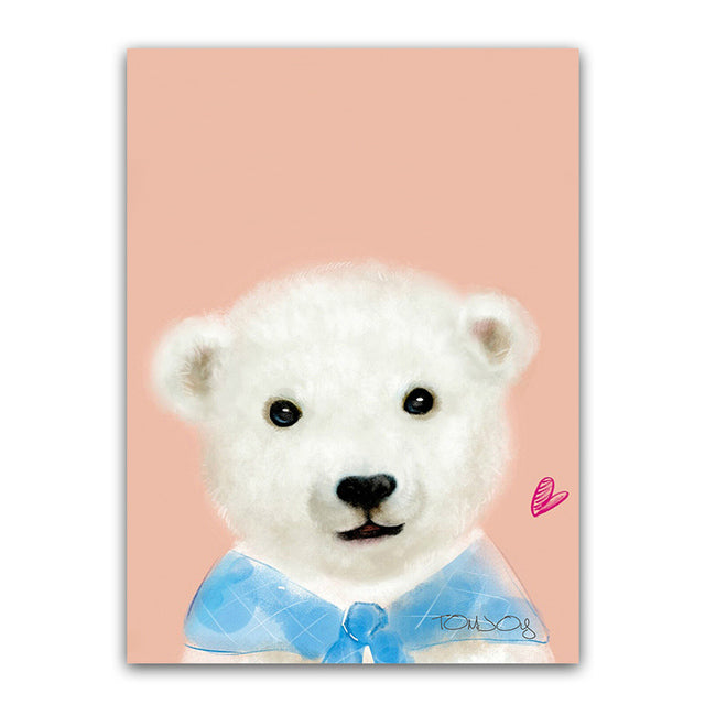 Pig Rabbit Nordic Poster Canvas Print