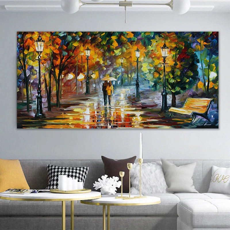 Knife Painting Print Street View Wall Art Canvas