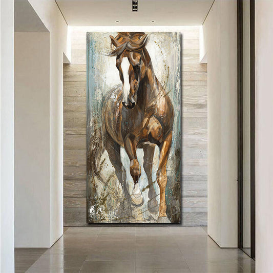 Modern Vertical Canvas Horse Print