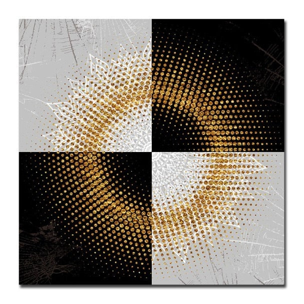 Abstract Nordic Gold and Black Canvas Wall Art