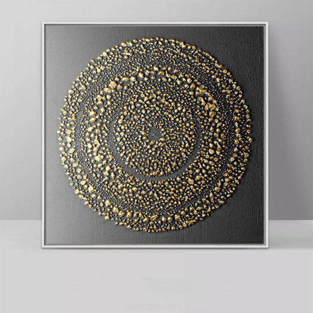 Abstract Black and Gold Geometrical Figures Canvas Art Prints