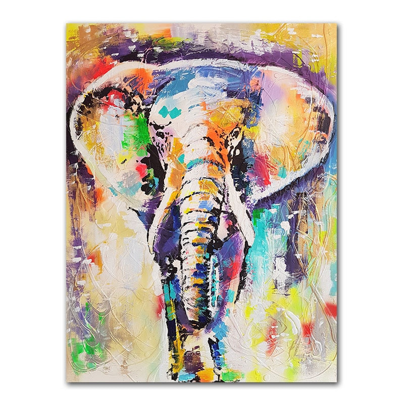 Abstract Colorful Elephant Wall Art