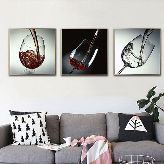 Red Wine Pour in Glass Poster Wall Art