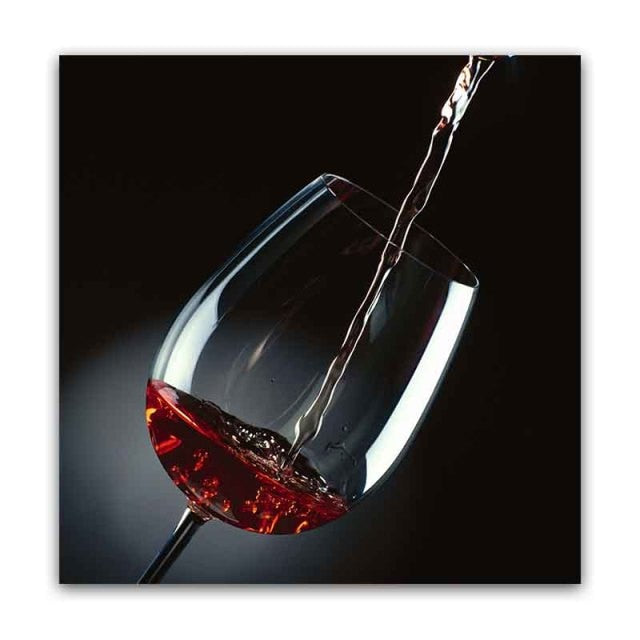 Red Wine Pour in Glass Poster Wall Art