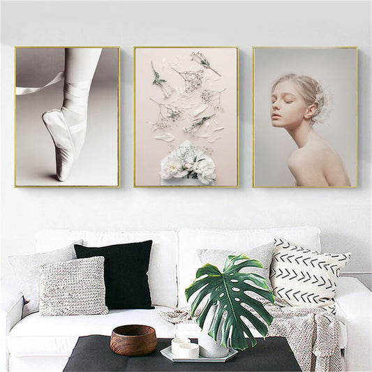 Flower and Girl Dancing Posters Art