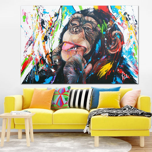 Cheeky Monkey Graffiti Wall Art