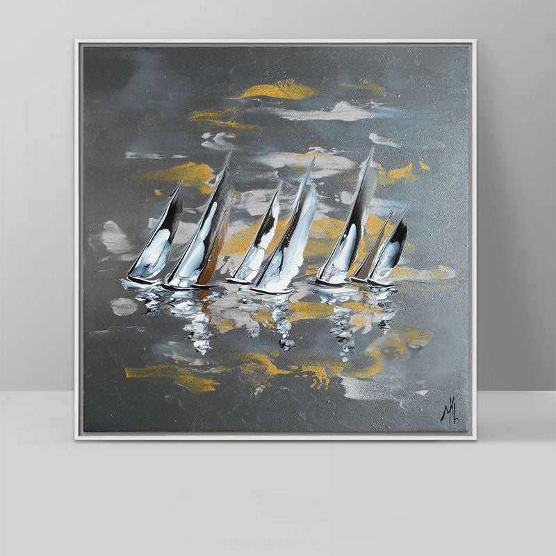 Abstract Sailboat Canvas Painting Prints