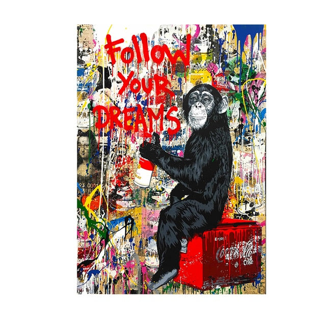 Monkey Abstract Follow Your Dreams Graffiti Street Art