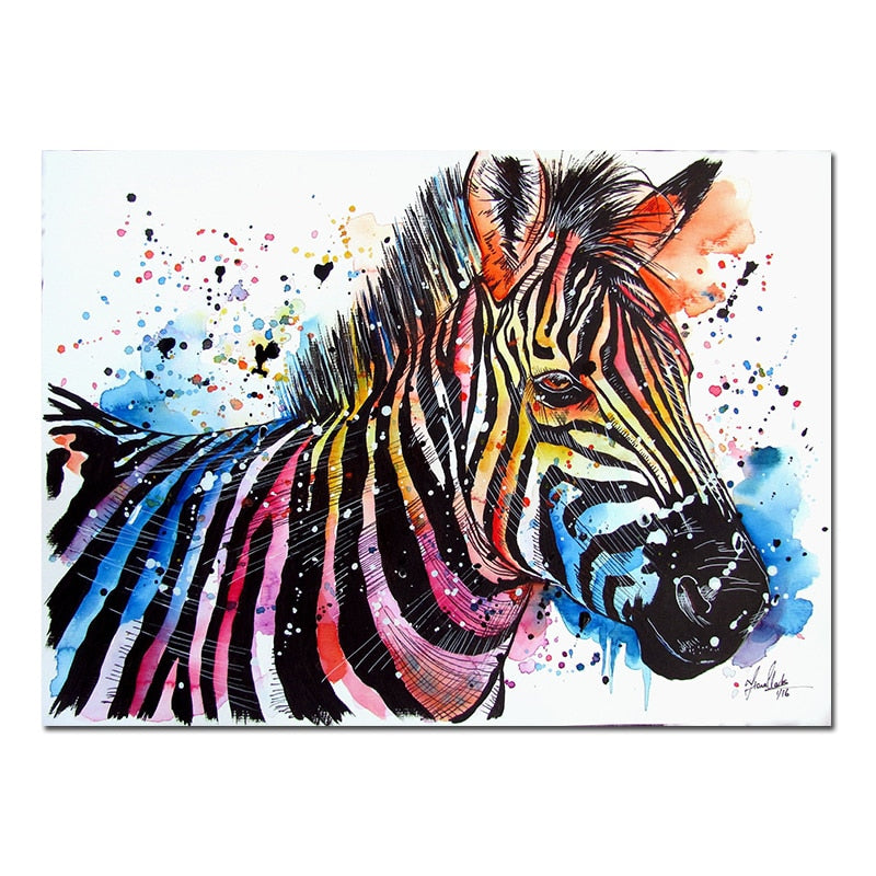 Watercolor Zebra Poster Art