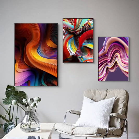 Colorful Abstract Pattern Painting Wall Art for Living Room