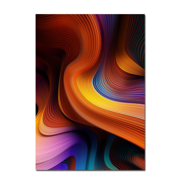Colorful Abstract Pattern Painting Wall Art for Living Room