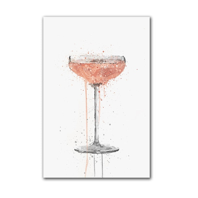 Modular Abstract Wine Glass Canvas Wall Art Pictures