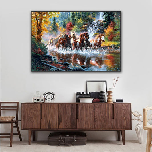 Running Horses Landscape Canvas Art