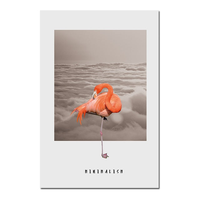 Nordic Flamingo Sea Minimalism Quote Canvas Print