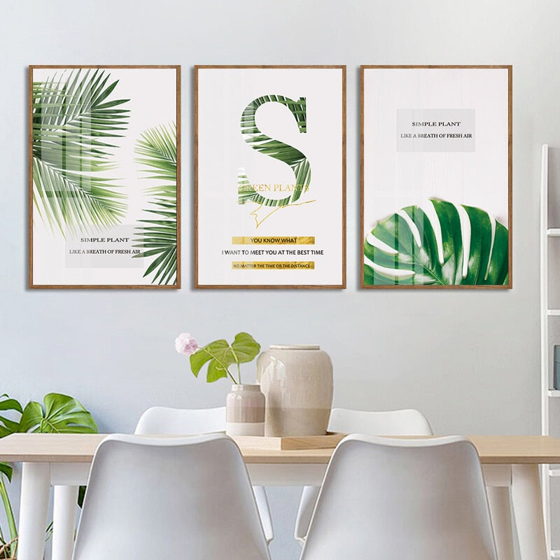 Palm Leaf Print With Motivational Quote